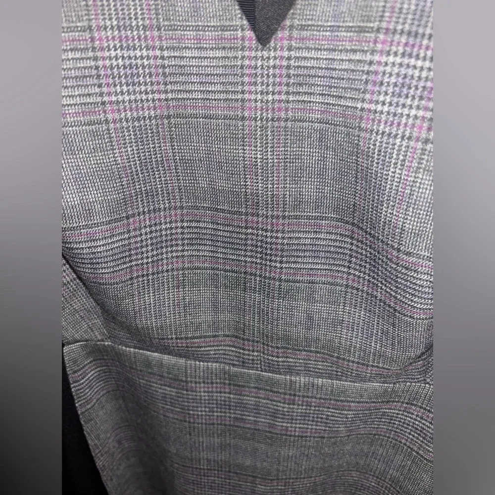 White House Black Market Black and Gray Dress Plaid Dress - Picture 3 of 4